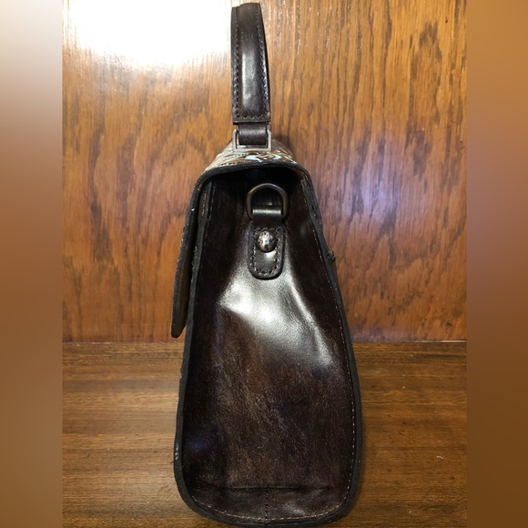 NWT-Patricia Nash-Tooled Turquoise-Chauny Top Handle Satchel/Crossbody Bag-$199 - Picture 7 of 14